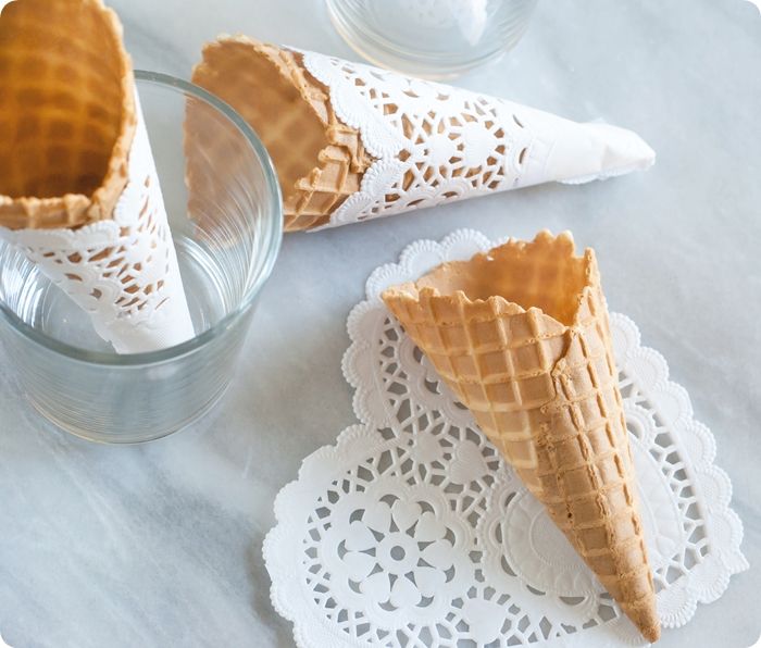 Breakfast Waffle Cones Bake at 350°